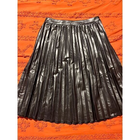 Leather skirt faux Monteau Los Angeles size large black - Picture 3 of 10
